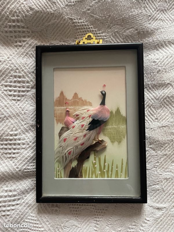 Tableau sur toile Aquarelle asiatique grue oiseau seamless Tableau sur toile Aquarelle asiatique grue oiseau seamless