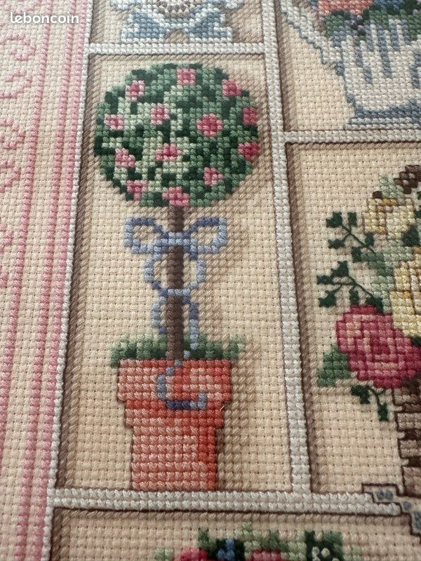 Tableau point de croix Fleurs victoriennes (image 4)
