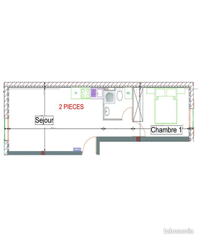 Appartement 2 pièces 33 m² · à Coubron · 33 m² · 749 €/mois