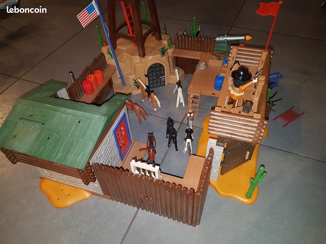 Pièce Playmobil 5245 - Portail En Bois Pour Fort Western - Occasion Très Bon état, Idéal Pour Compléter Votre Collection
