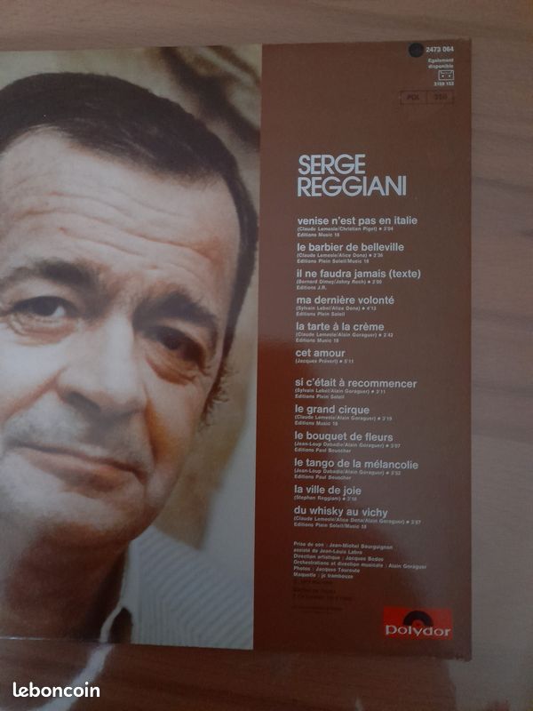 Disque Serge REGGIANI Vinyle (image 2)