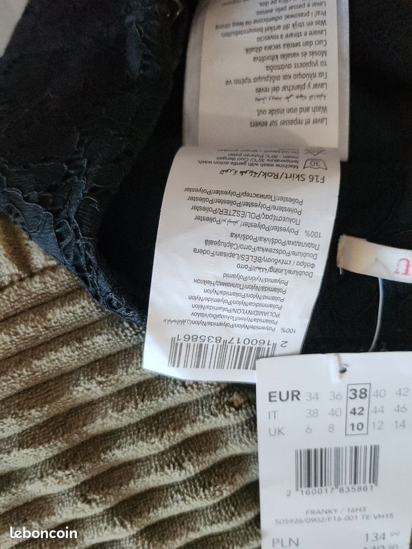 Mini Jupe Noire IRO En Dentelle Avec Doublure - Taille 38, Neuve Sans étiquette, Style Court