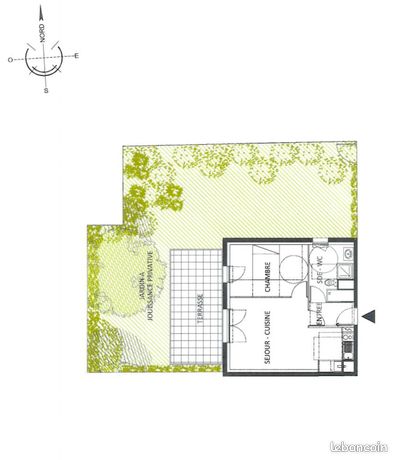 Appartement rez de jardin T2 Sainte luce sur loire