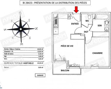 Appartement 200 000 € - 43 m²