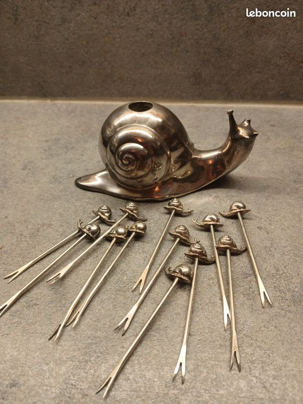 Porte-pique à Escargot Chromé - Pour Apéritif Ou Décoration, Occasion, Fabriqué En France