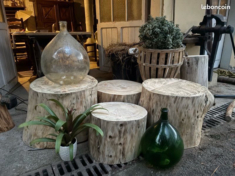Tables basses & tabourets en bois massif – pièces uniques (image 2)