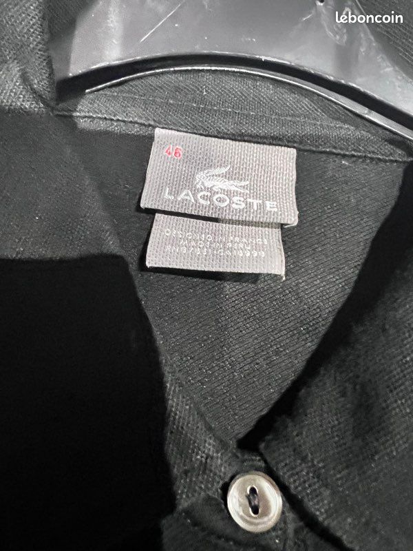 Polo noir MC femme LACOSTE Taille 46 (image 4)
