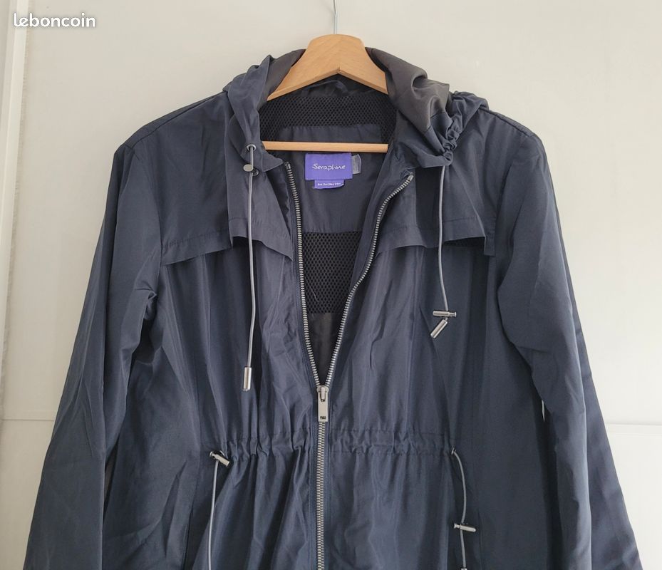 Parka évolutive grossesse porte-bébé bleu marine Séraphine Vêtements