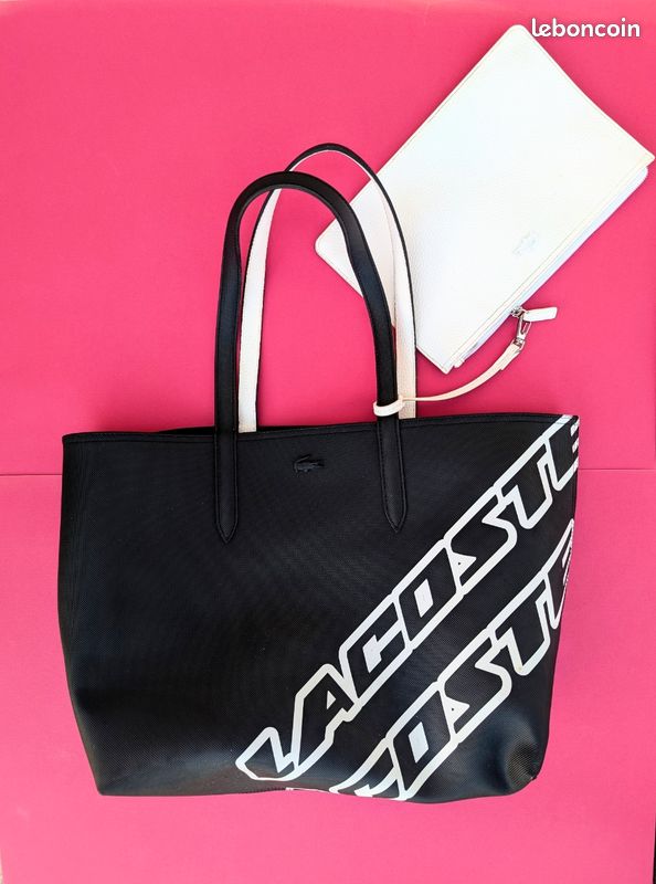 Sac cabas noir blanc Lacoste (image 1)