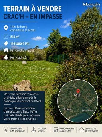 Terrain 515 m² Crach