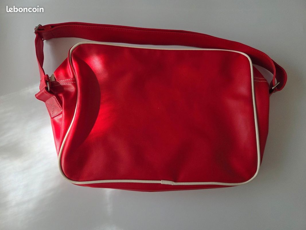 Grand Sac de voyage, en cuir rouge / bordeaux, fait main - Accessoires & Bagagerie