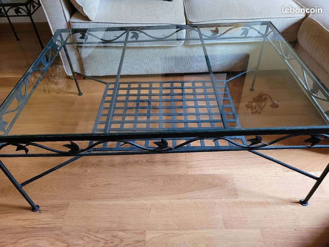 Table basse fer forgé (image 1)