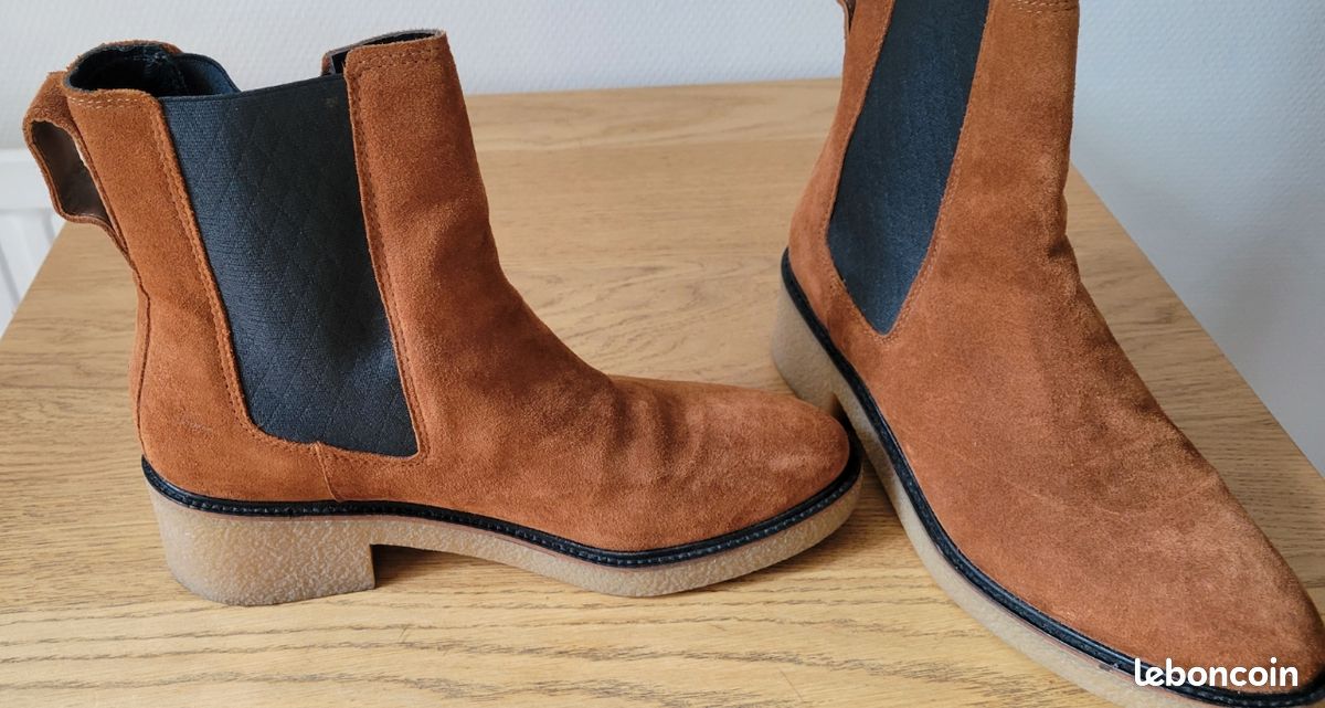 Bottines Pointues Vintage CHIARINI Marron Tricolore Taille 40 EU / 8 US - Cuir - Occasion