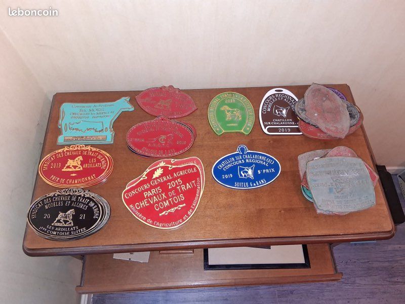Plaque Concours Hippique 1971 – 2ème Prix, Château De La Combe Prissé-Mâcon, Vintage