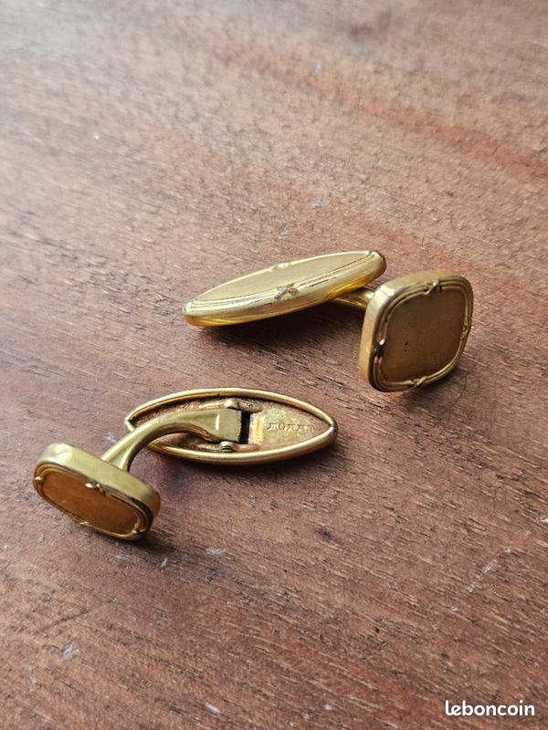 Boutons De Manchette Vintage Murat – Plaqué Or – Élégance Rétro