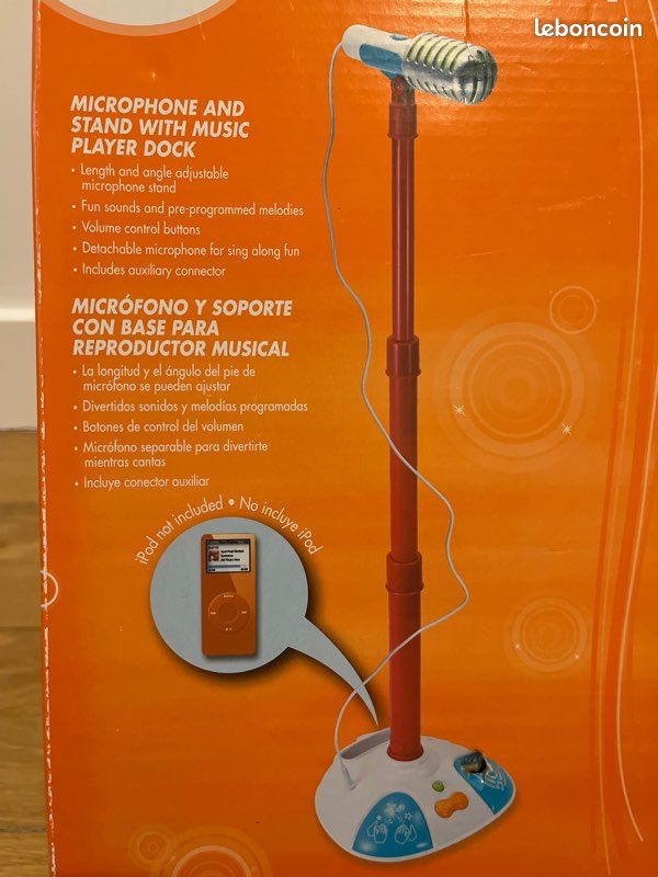 Microphone Pour Enfants Avec Pied Et Lumière - Pour Chanter, Jouer, Spectacles - Alimentation 3xAA
