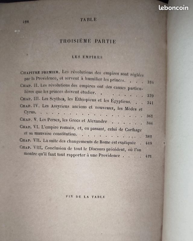 DISCOURS SUR L'HISTOIRE UNIVERSELLE / BOSSUET XIXème reliure art cuir (image 7)