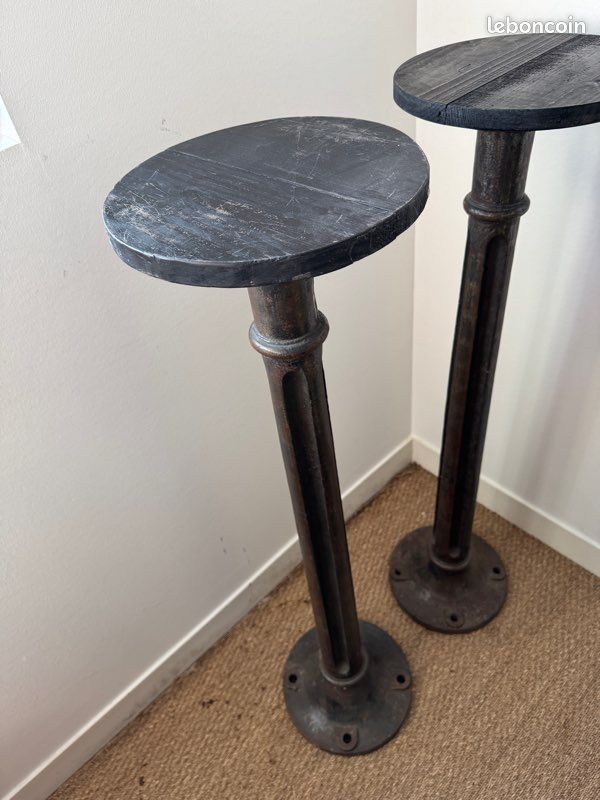 Paire de colonnes anciennes en fonte -Sellettes en fonte 120cm (image 12)