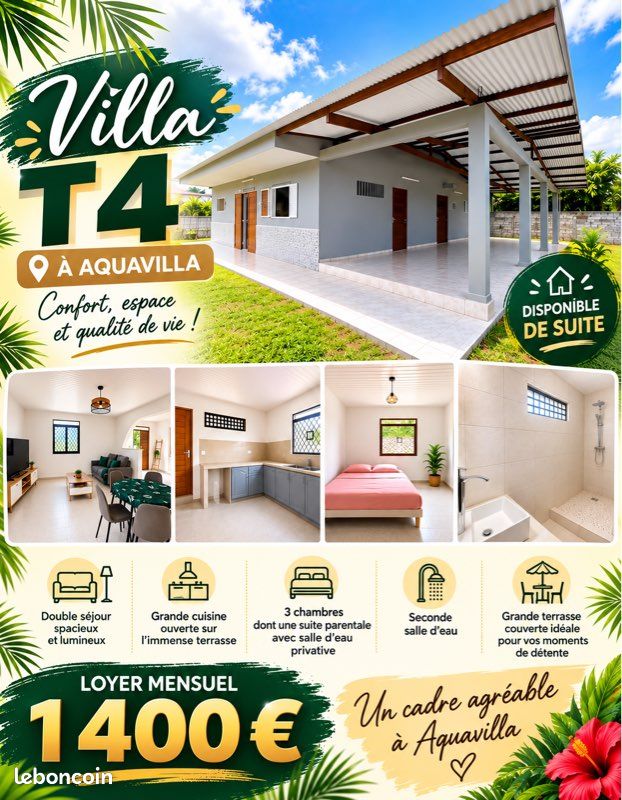 Maison 4 pièces 100 m² · à Matoury · 100 m² · 1 400 €/mois