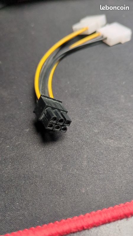 Câble double Molex to 6 Pin
Environ 14 cm
Câble neuf
Envoi rapide et soigné (image 2)