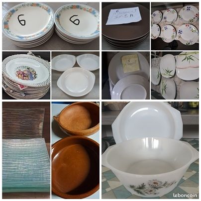 Lot d'assiettes, un lot de 31 assiettes Moulin des Loups France comme neuf (image 1)