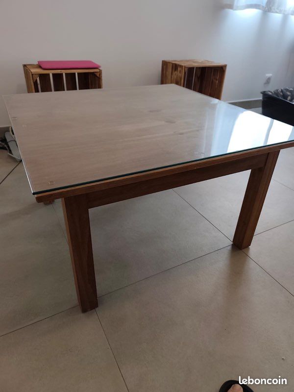 Table basse bois et verre (image 3)