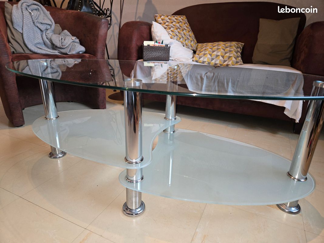 Table basse en verre avec meuble TV (image 7)