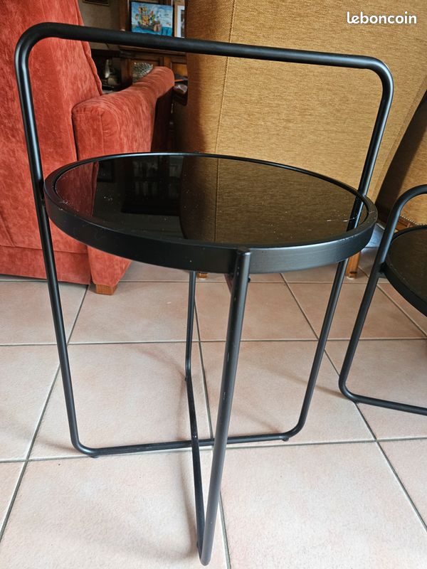 Table basse Métal et verre noir (image 2)