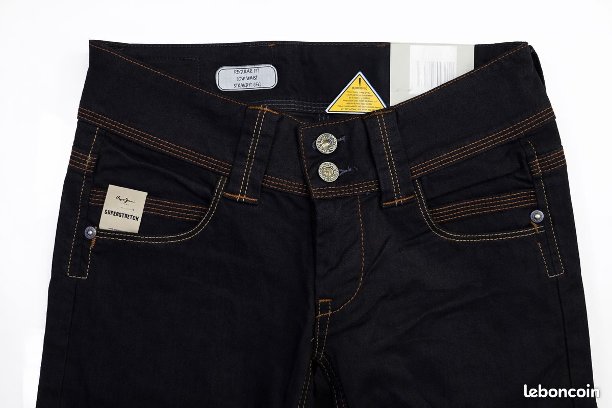 Jean Femme Pepe Jeans Venus - Taille Basse Droit Stretch - Taille W27 L34 - Neuf Avec étiquettes