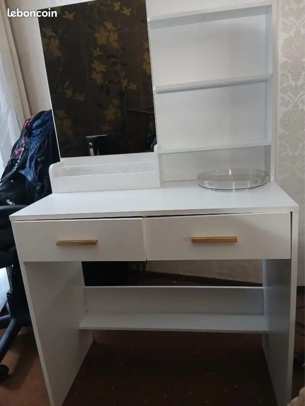 Table de maquillage avec miroir (image 1)