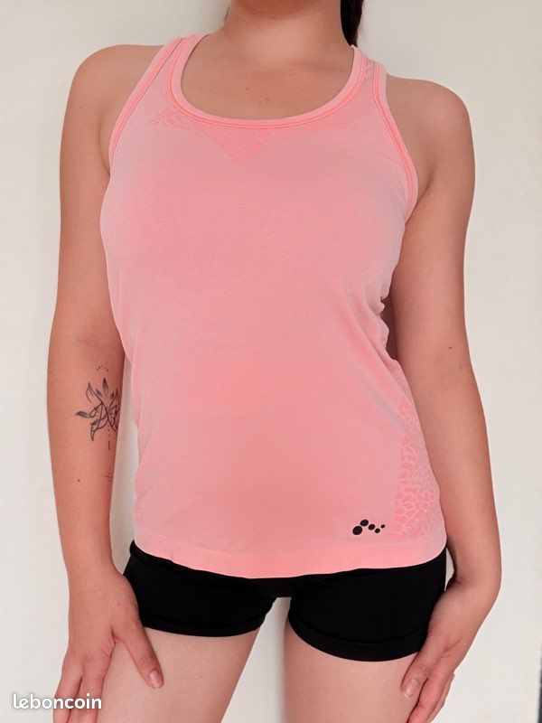 Débardeur Only Play rose sport femme taille S (image 7)