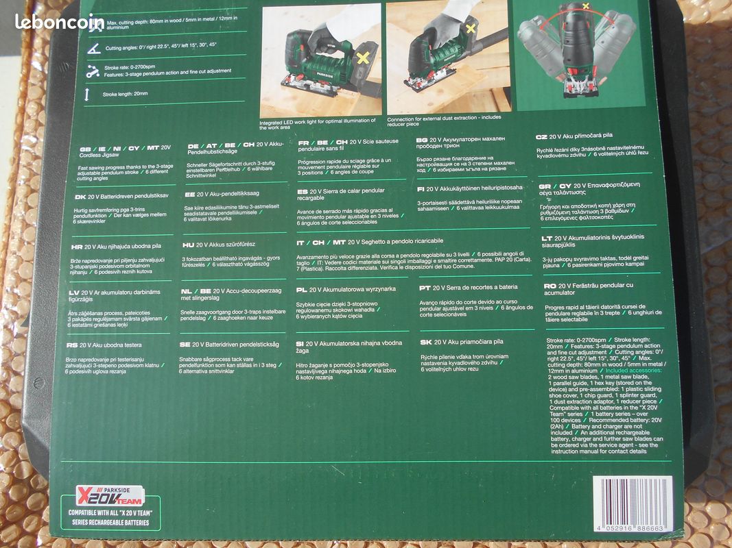 Scie sauteuse 20 v parkside neuve et garantie (image 2)