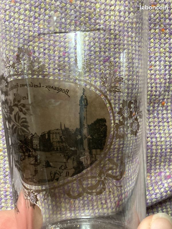 Verre ancien à eau image de Bordeaux Colonnes Rostrales Quais nord, très rare (image 10)