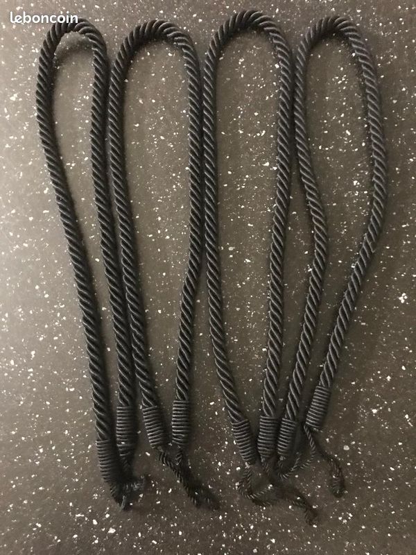 Lot de 4 Embrasses de rideaux 72 cm - noires en très bon état proche du neuf (image 3)