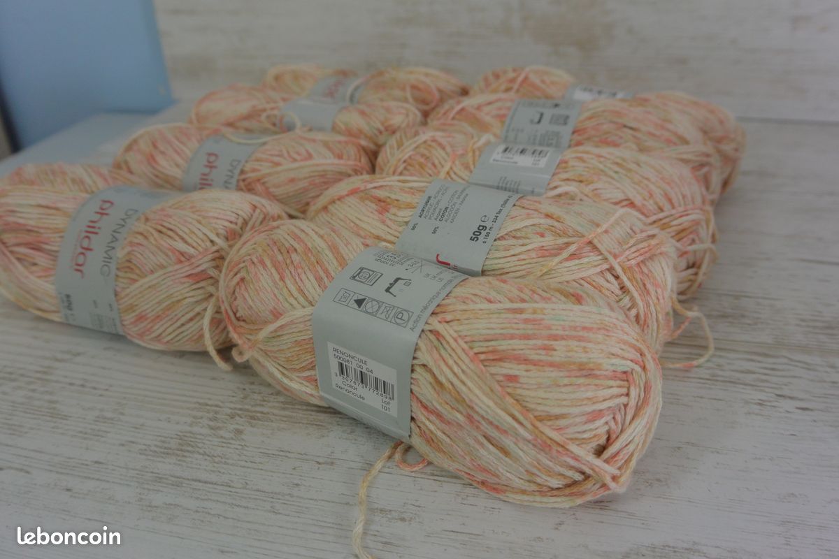 Pelotes De Laine PHIL RUBAN De Phildar - Couleur Cassis (violet) - 100% Coton - Aiguille N°6 - Style Ruban