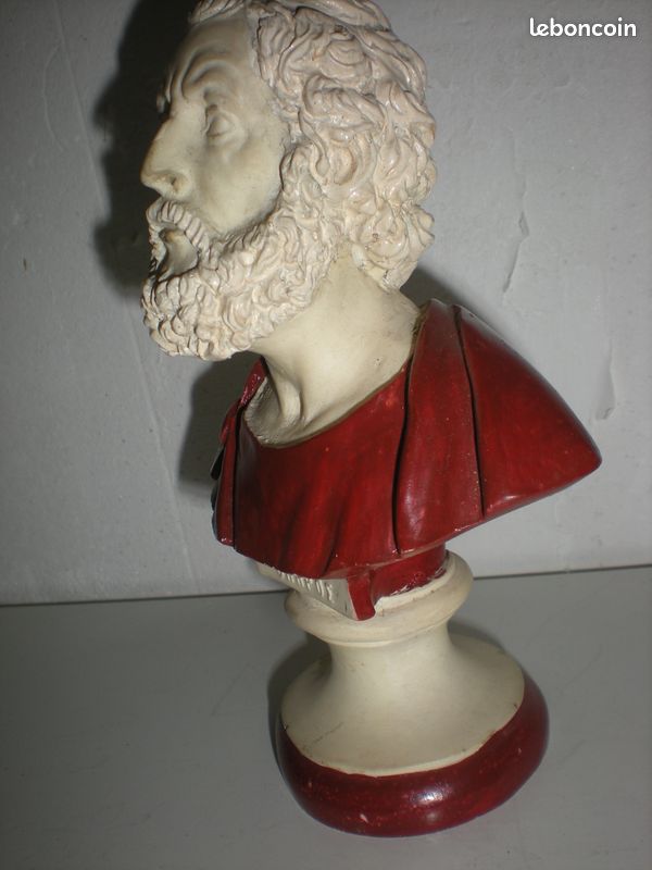 Petite statuette buste grec en albâtre (image 5)