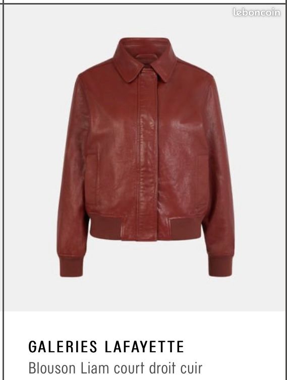 Blouson en cuir Galeries Lafayettes Vêtements