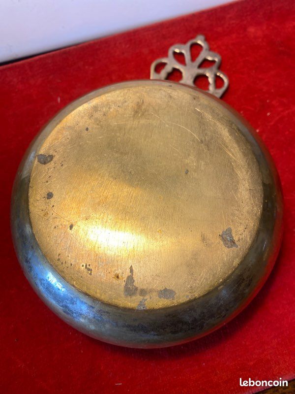 Ancien bol à porridge en métal doré (image 3)