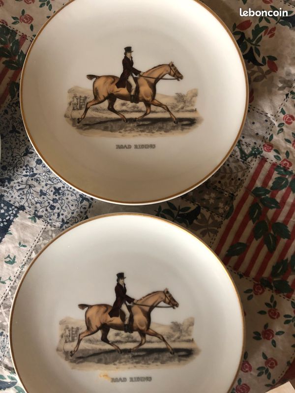 Assiettes à dessert équitation (image 2)