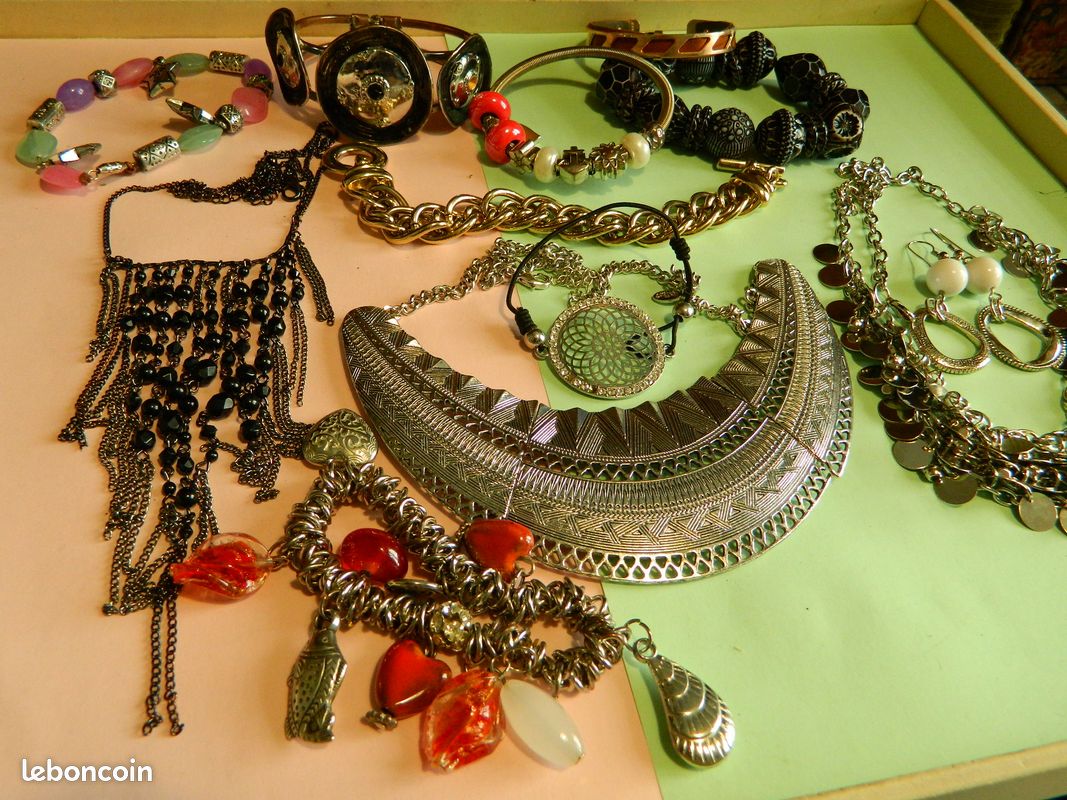 Ensemble gros coller et bracelet en argent, grosse chaîne Rolo en