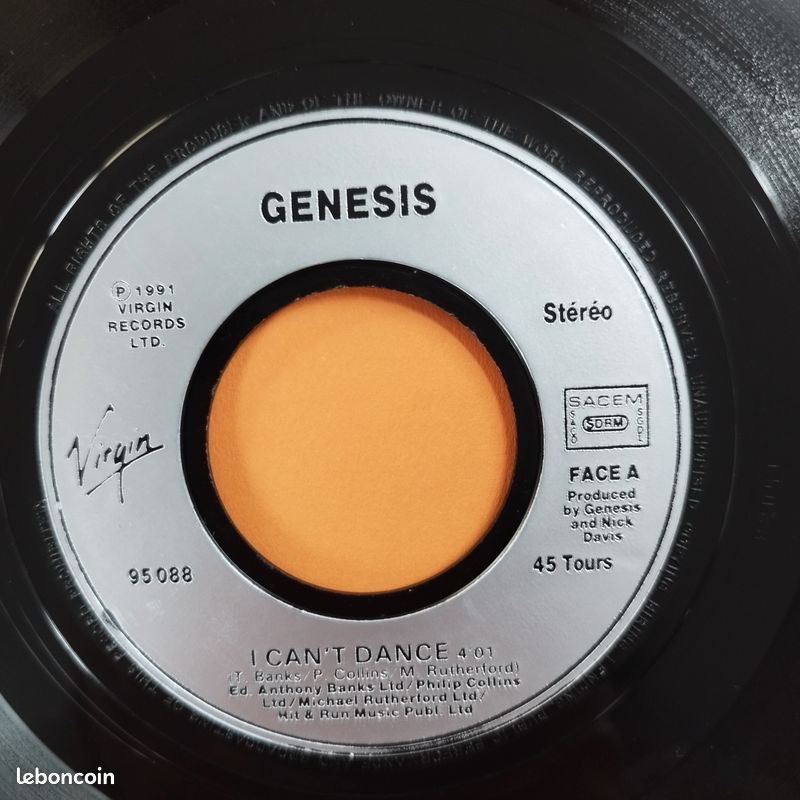 Genesis disque vinyle 45t 2 titres I Can't Dance (image 7)