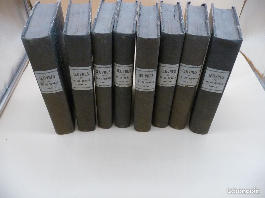 Lot de 8 livres " Mr de Bonald" (vieux livres) (image 1)