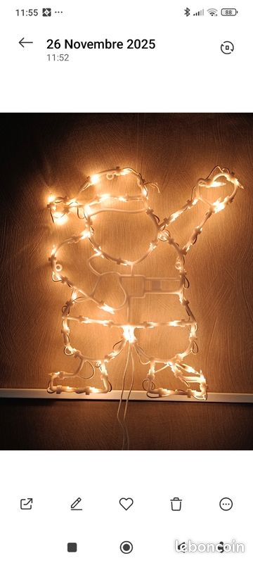 Père Noël intérieur lumineux 46cm (image 1)