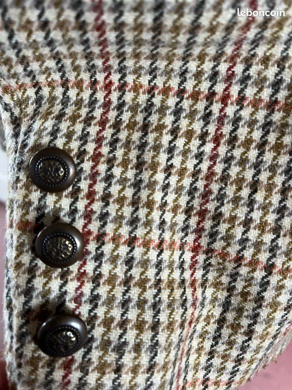 Veste Garance natté en laine motif pied de poule Femme | CELINE