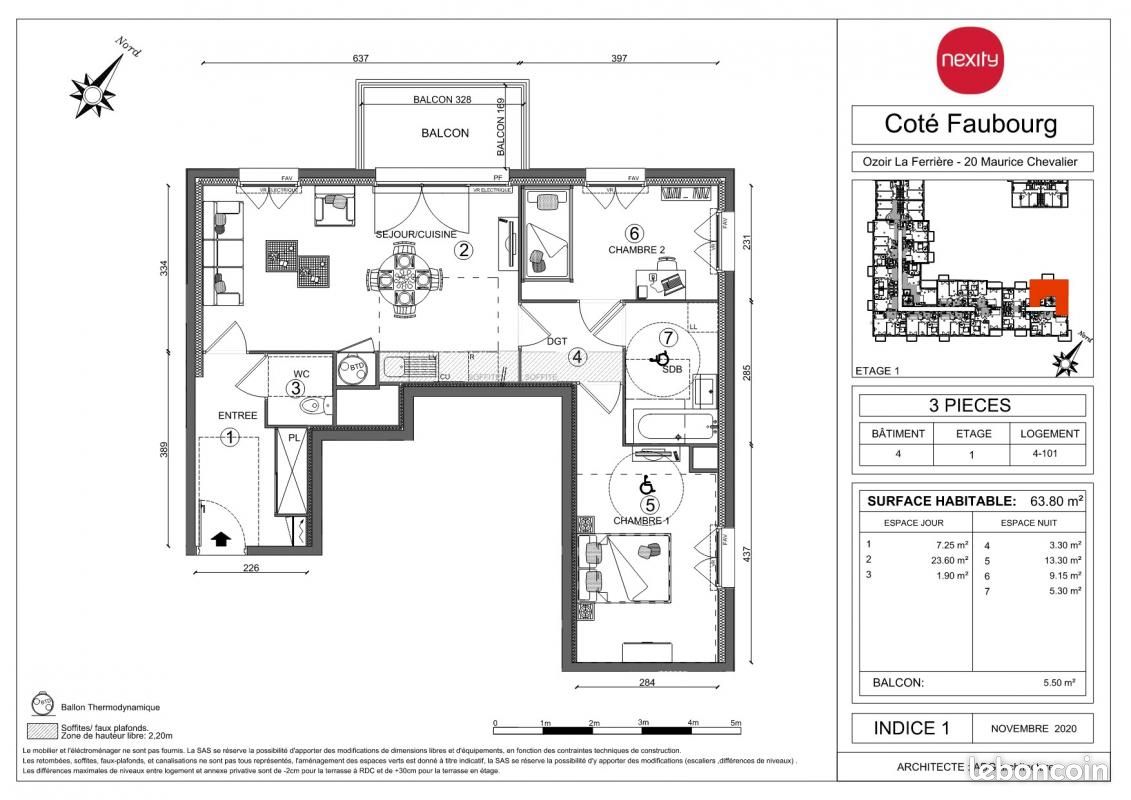 Appartement a louer ozoir-la-ferriere - 3 pièce(s) - 63 m2 - Surfyn