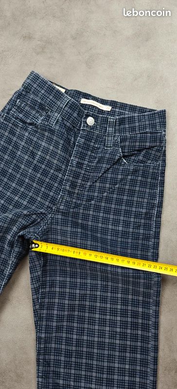 Pantalon Femme Levi's Ribcage Straight Ankle |W23 L27 FR32| taille haute droit carreaux velours #F510 (image 11)