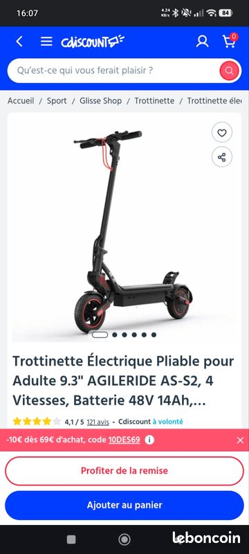 Trotinette électrique Agileride AS-S2 (image 1)