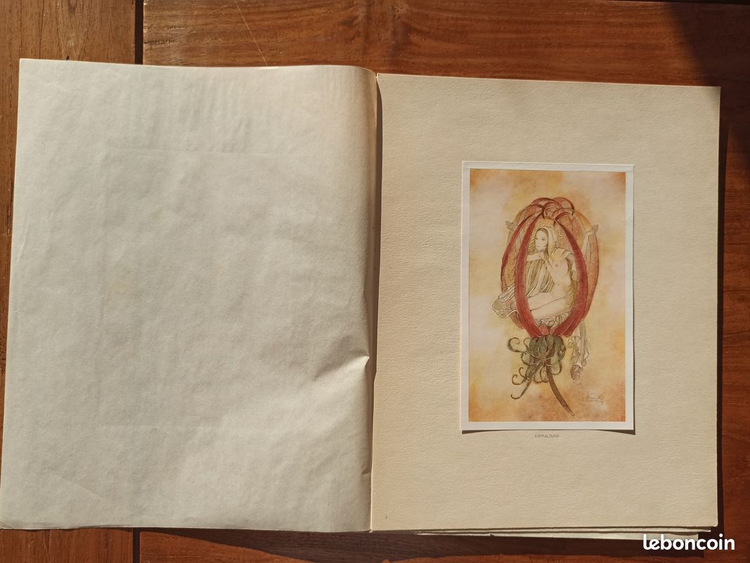 Coffret Der Leuchter, Sulamith Wülfing. 1936. Préface d’Otto Schulze-Elberfeld. Incomplet. Seulement 4 gravures. 1. Der engel. 2. Erkennen 3. Entfaltung. 4. Heimkehr des engels (image 8)