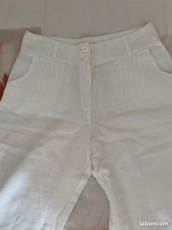 Pantalon fluide blanc (image 6)