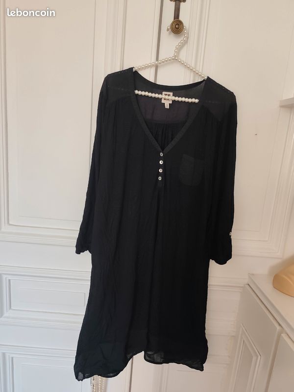 Robe mi-longue noire Anne Klein (image 3)